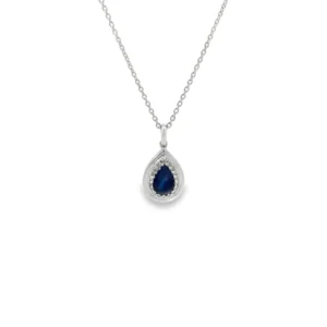 Pear Sapphire Pendant Necklace