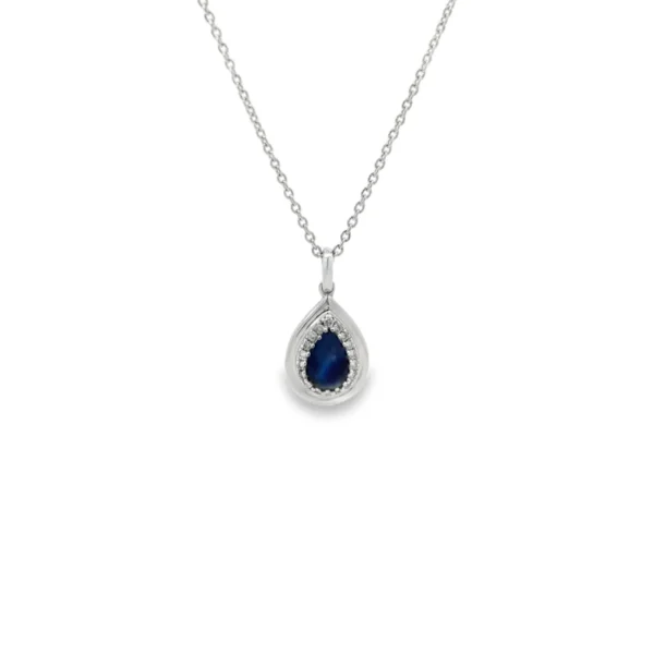 Pear Sapphire Pendant Necklace
