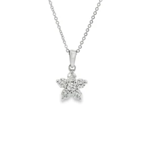 Diamond Floral Pendant Necklace