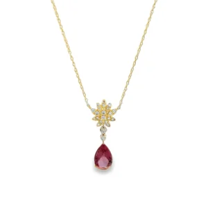 Pear Gemstone Pendant Necklace