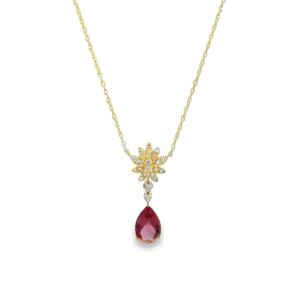 Pear Gemstone Pendant Necklace