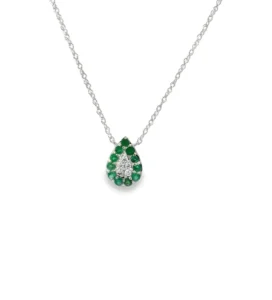 Teardrop Emerald Pendant Necklace