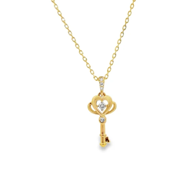 Heart Key Diamond Necklace