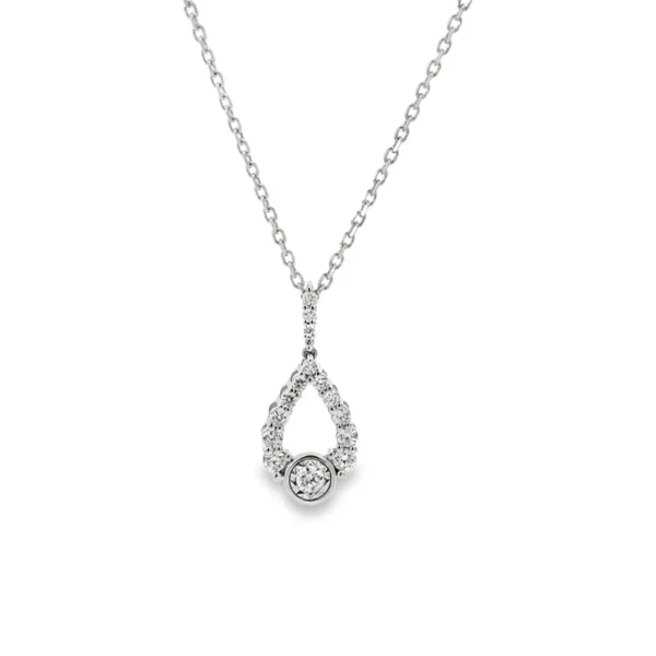 Teardrop Diamond Pendant Necklace