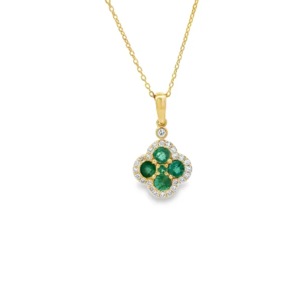 Emerald Clover Pendant Necklace