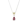 Pear Gemstone Floral Necklace