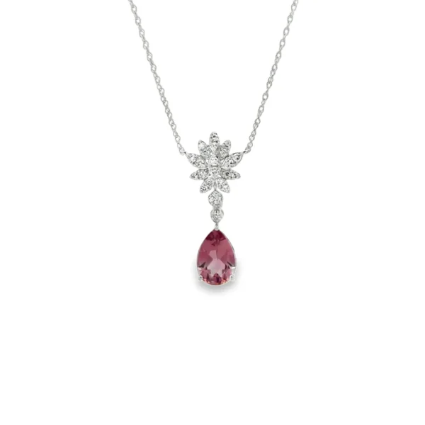 Pear Gemstone Drop Necklace