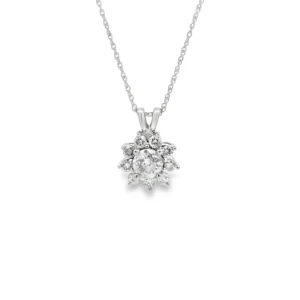 Diamond Cluster Pendant Necklace