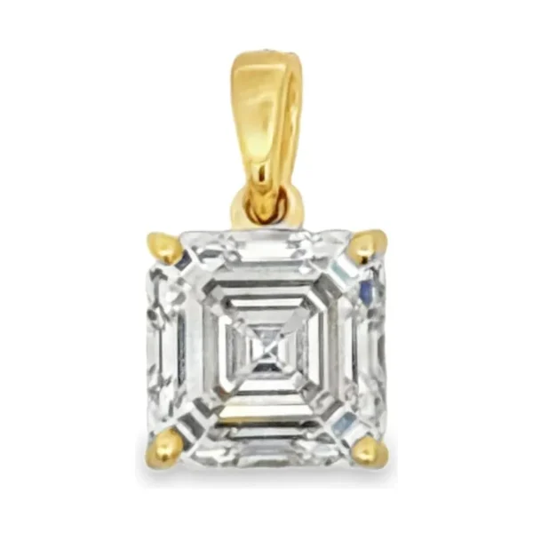Square Cut Diamond Pendant