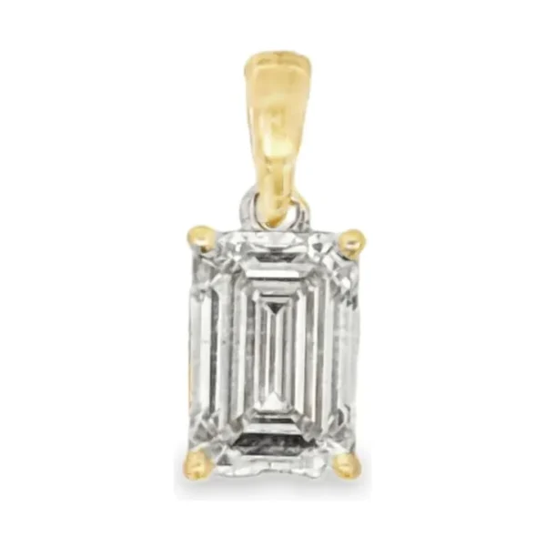 Emerald Cut Diamond Pendant