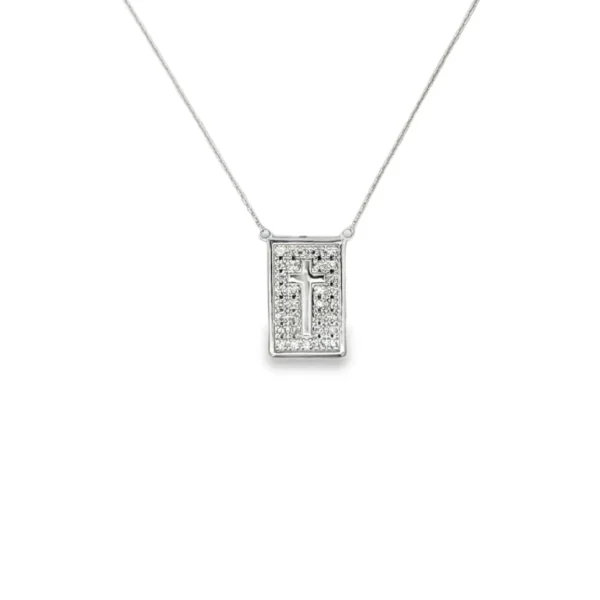 Diamond Cross Tag Pendant