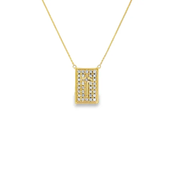Diamond Cross Tag Necklace