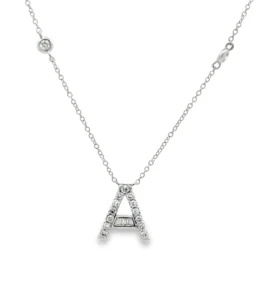 Initial Diamond Pendant Necklace
