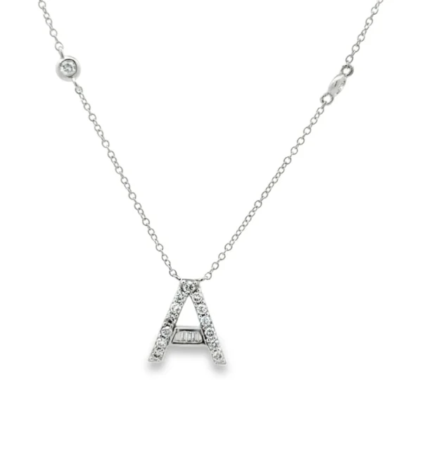 Initial Diamond Pendant Necklace