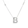 Diamond Initial B Pendant Necklace