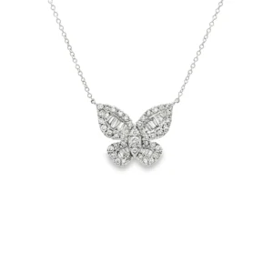 Butterfly Diamond Pendant Necklace