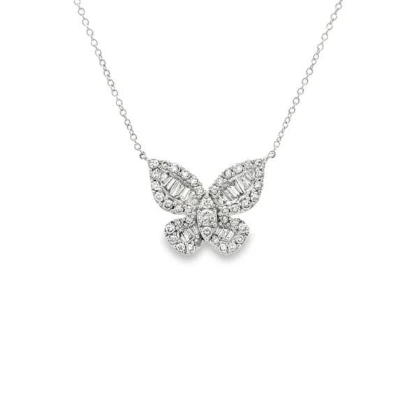 Butterfly Diamond Pendant Necklace