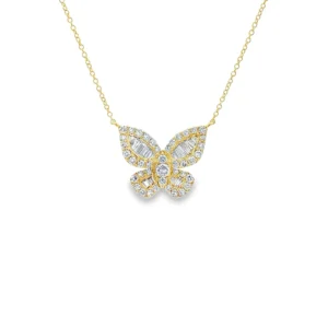 Butterfly Diamond Pendant Necklace