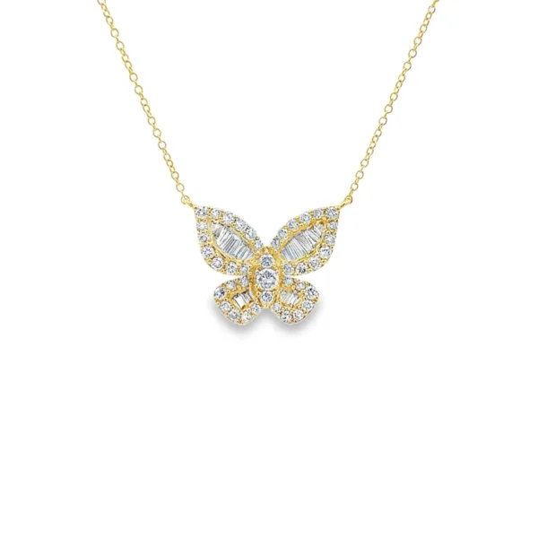 Butterfly Diamond Pendant Necklace
