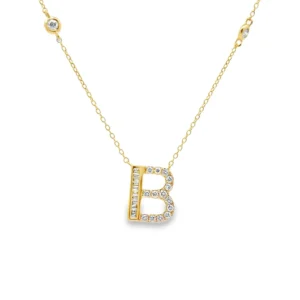 Initial B Diamond Necklace