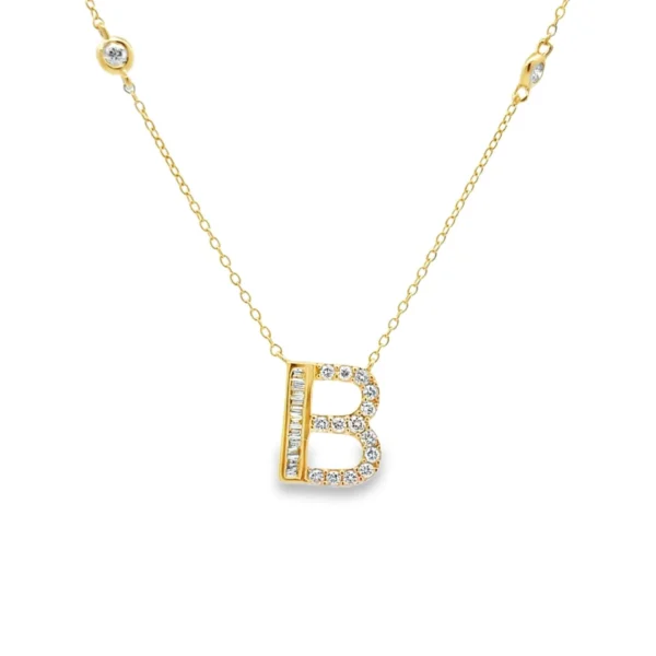 Initial B Diamond Necklace