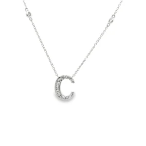 Initial C Diamond Necklace
