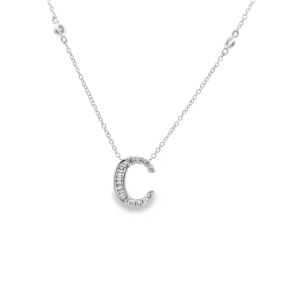 Initial C Diamond Necklace