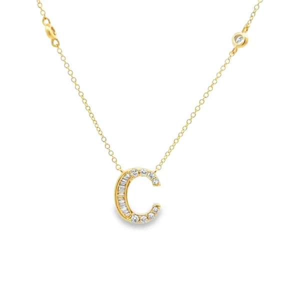 Diamond Initial C Pendant