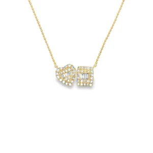 Heart Rectangular Pendant Necklace