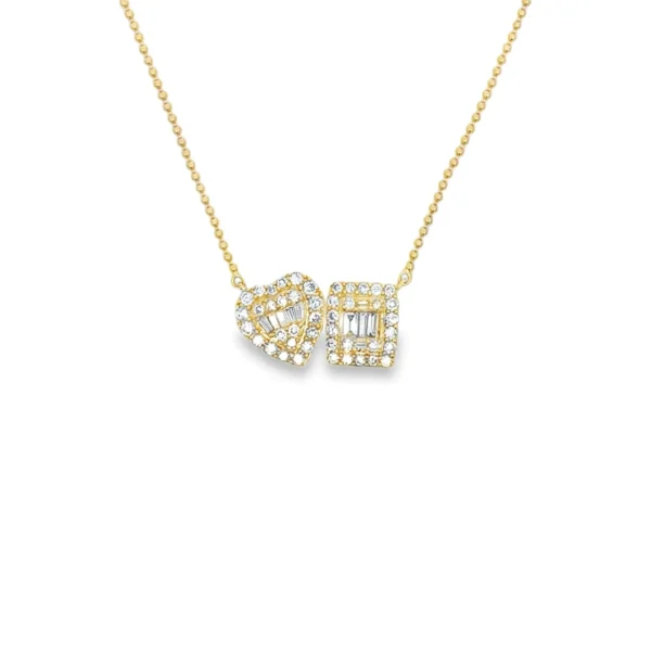 Heart Rectangular Pendant Necklace