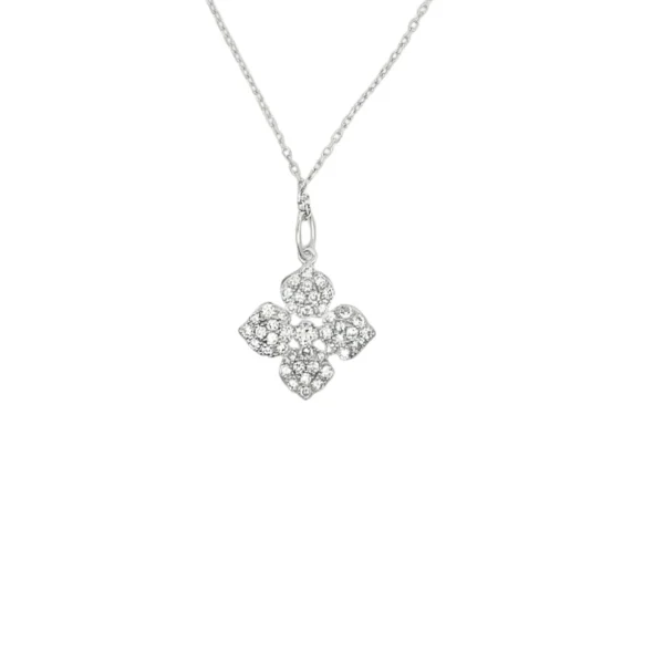 Floral Diamond Pendant Necklace
