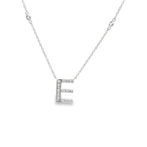 Initial Diamond Pendant Necklace