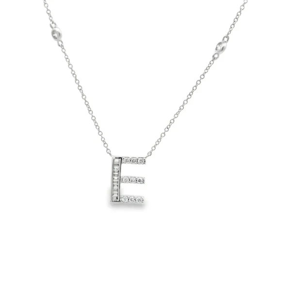 Initial Diamond Pendant Necklace