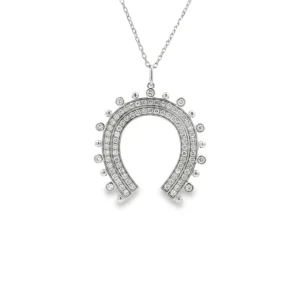 Horseshoe Diamond Pendant Necklace