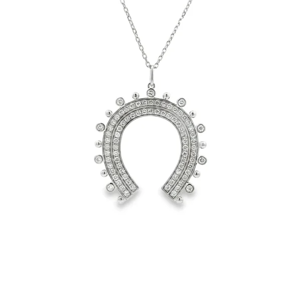 Horseshoe Diamond Pendant Necklace