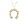 Horseshoe Diamond Pendant Necklace