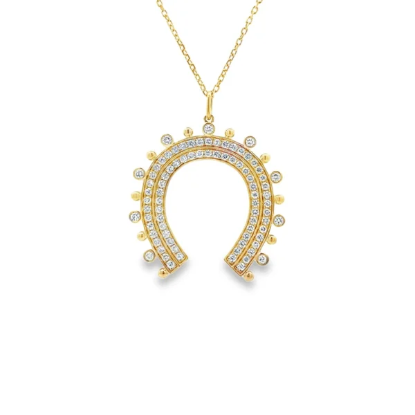 Horseshoe Diamond Pendant Necklace
