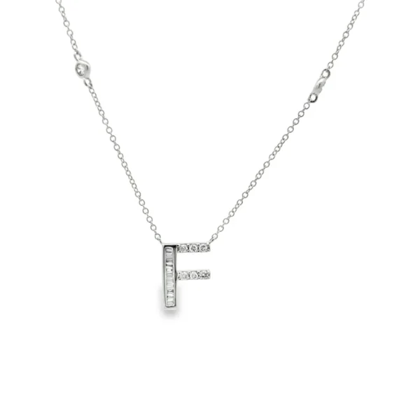 Diamond Letter F Pendant