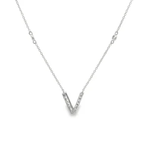 Diamond V Pendant Necklace