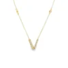 Diamond V Pendant Necklace