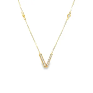 Diamond V Pendant Necklace
