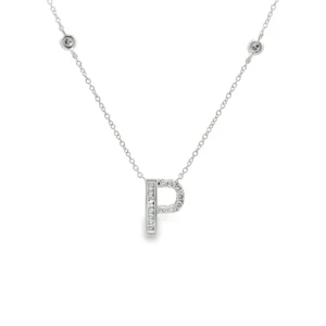 Diamond Initial P Necklace