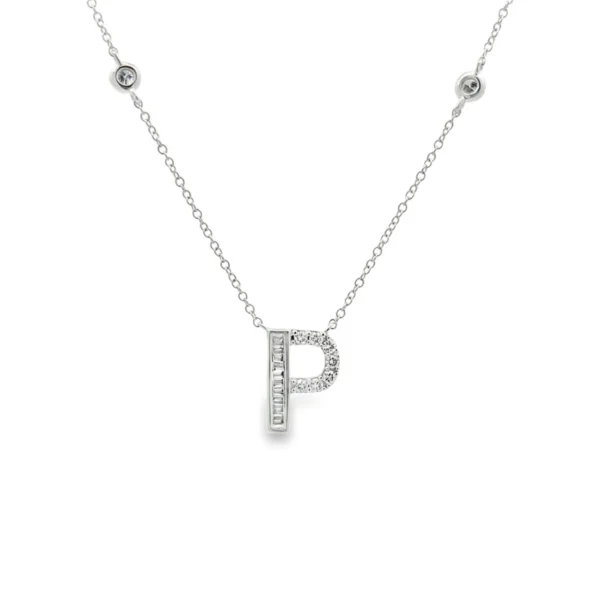 Diamond Initial P Necklace