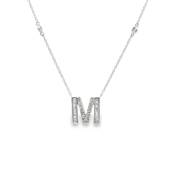 Diamond Initial M Necklace