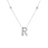 Diamond Initial R Pendant Necklace