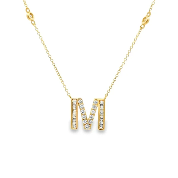 Diamond Initial M Necklace