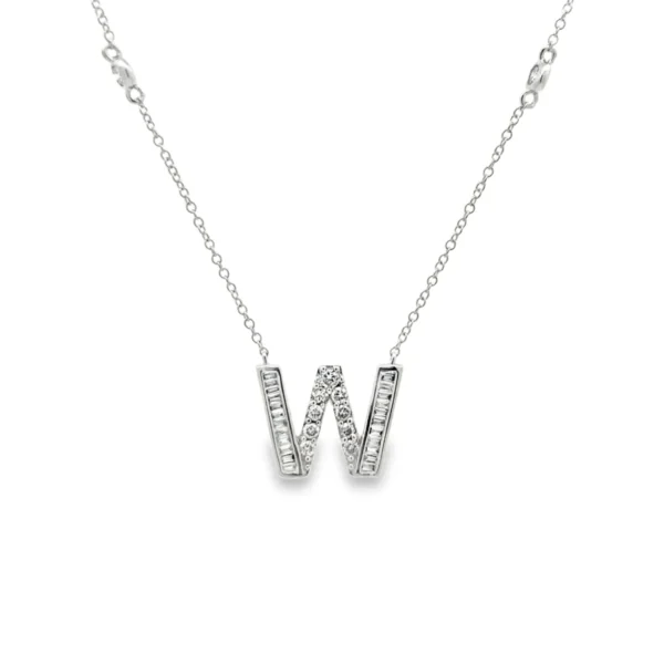 Diamond Initial W Pendant