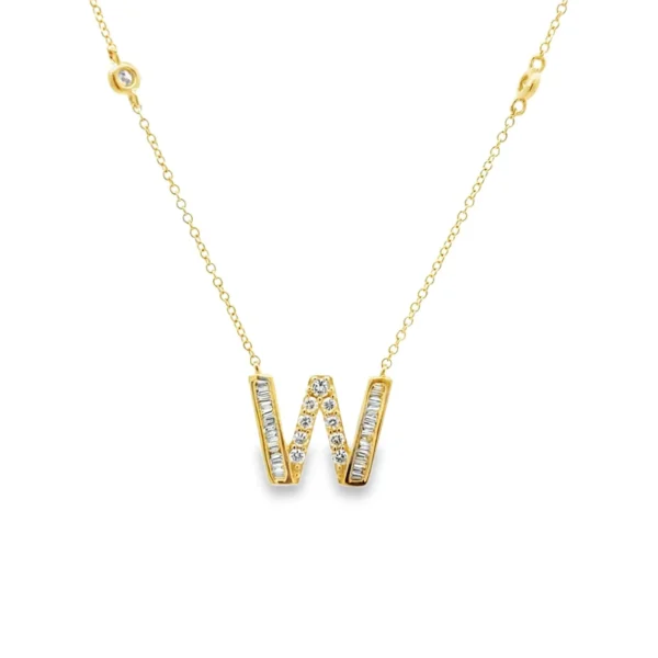 Diamond Letter W Pendant