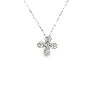 Floral Diamond Pendant Necklace
