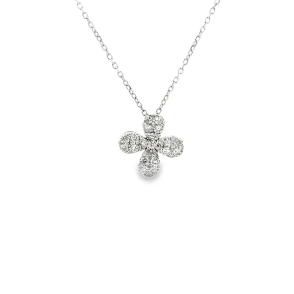 Floral Diamond Pendant Necklace